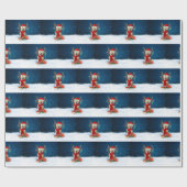 Golden Retriever met kerstcadeaus Cadeaupapier (Vlak)