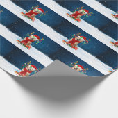 Golden Retriever met kerstcadeaus Cadeaupapier (Hoek)