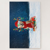 Golden Retriever met kerstcadeaus Legpuzzel (Verticaal)