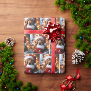 Golden Retriever met kerstkous Cadeaupapier