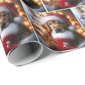 Golden Retriever met kerstkous Cadeaupapier (Rol Hoek)