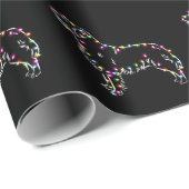 Golden Retriever met Kerstlicht Happy Xmas Cadeaupapier (Rol Hoek)