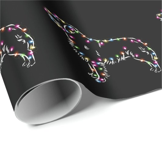 Golden Retriever met Kerstlicht Happy Xmas Cadeaupapier (Rol Hoek)