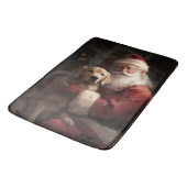 Golden Retriever met Kerstman Kerstmis Badmat (Gekanteld)