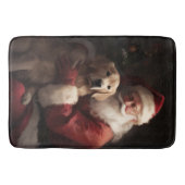 Golden Retriever met Kerstman Kerstmis Badmat (Voorkant)