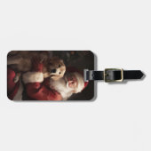 Golden Retriever met Kerstman Kerstmis Bagagelabel (Voorkant horizontaal)