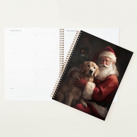 Golden Retriever met Kerstman Kerstmis Planner (Display)