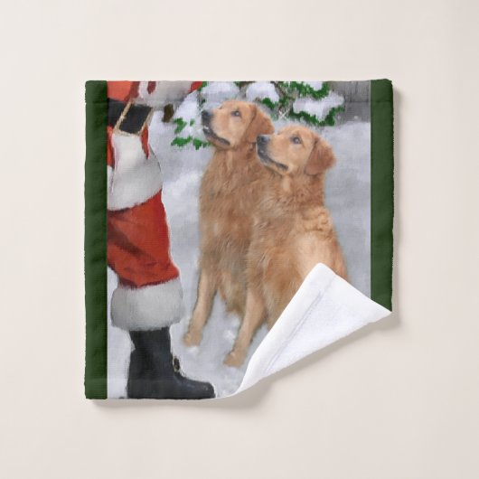 Golden Retriever met Kerstmis Bad Handdoek (Wasdoekje)