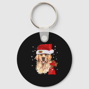 Golden Retriever met Kerstmis Sleutelhanger
