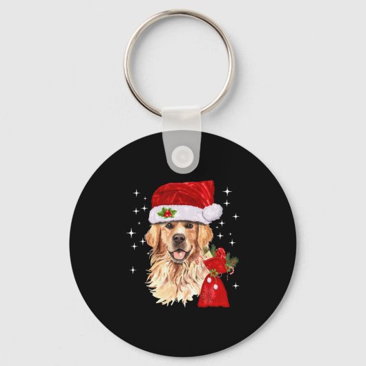 Golden Retriever met Kerstmis Sleutelhanger (Voorkant)