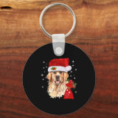 Golden Retriever met Kerstmis Sleutelhanger (Voorkant)