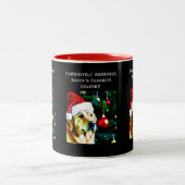 Golden retriever met kerstmuts op koffie mok (Center)