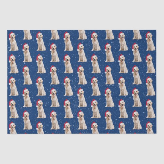 Golden Retriever met kerstPet Tissuepapier (Voorkant)