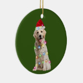 Golden Retriever met kerstscafts Santa Keramisch Ornament (Rechts)