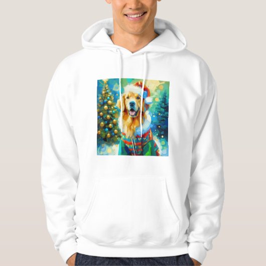 Golden Retriever met kerstthema Hoodie (Voorkant)