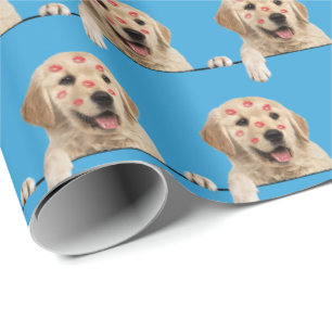 Golden Retriever met Lipstick Kisses Cadeaupapier
