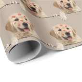Golden Retriever met Lipstick Kisses Cadeaupapier (Rol Hoek)