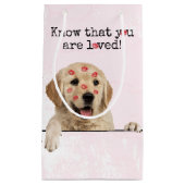 Golden Retriever met Lipstick Kisses Klein Cadeauzakje (Voorkant)