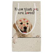 Golden Retriever met Lipstick Kisses Klein Cadeauzakje (Voorkant)