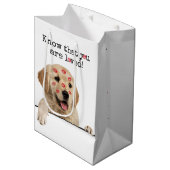 Golden Retriever met Lipstick Kisses Medium Cadeauzakje (Voorkant Gekanteld)