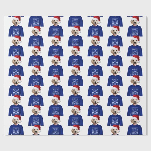 Golden Retriever met lomp-papier Cadeaupapier (Vlak)