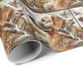 Golden Retriever met Mallard Ducks Cadeaupapier (Rol Hoek)