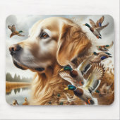 Golden Retriever met Mallard Ducks Muismat (Voorkant)