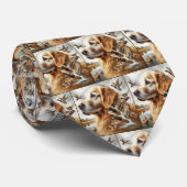 Golden Retriever met Mallard Ducks Stropdas (Opgerold)