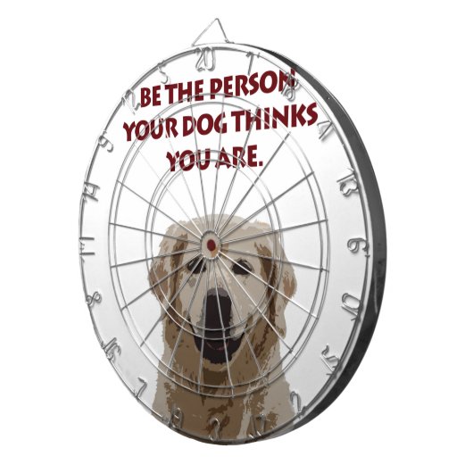 Golden Retriever met mooi citaat Dartbord (Voorkant Rechts)