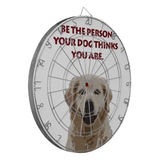 Golden Retriever met mooi citaat Dartbord (Voorkant Links)