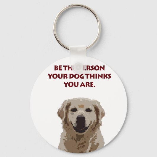 Golden Retriever met mooi citaat Sleutelhanger (Voorkant)