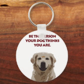 Golden Retriever met mooi citaat Sleutelhanger (Voorkant)