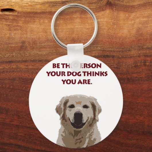 Golden Retriever met mooi citaat Sleutelhanger (Voorkant)