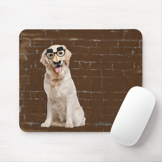 Golden Retriever met Muismat van grappig masker (Met muis)