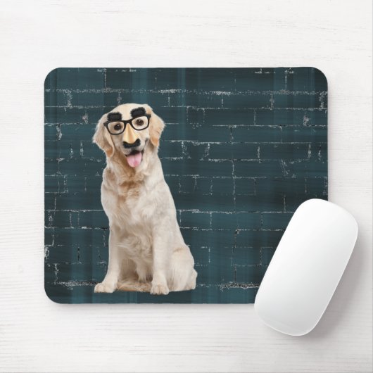 Golden Retriever met Muismat van grappig masker (Met muis)