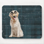 Golden Retriever met Muismat van grappig masker (Voorkant)