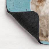 Golden Retriever met Muismat van grappig masker (Hoek)