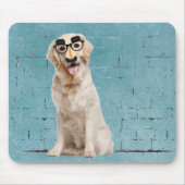 Golden Retriever met Muismat van grappig masker (Voorkant)