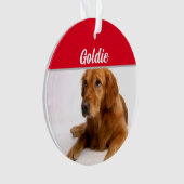 Golden Retriever met naam en foto met Kerstmis Ornament (voorkant)