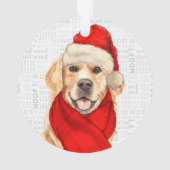 Golden Retriever met naam en foto met Kerstmis Ornament (achterkant)