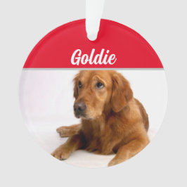 Golden Retriever met naam en foto met Kerstmis Ornament