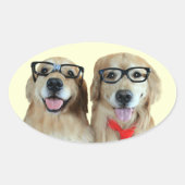 Golden Retriever met nerdbril Stickers (Voorkant)