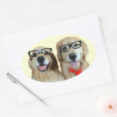 Golden Retriever met nerdbril Stickers (Envelop)