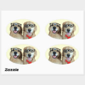 Golden Retriever met nerdbril Stickers (Vel)