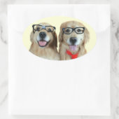 Golden Retriever met nerdbril Stickers (Tas)