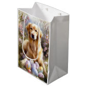 Golden Retriever met paaseieren Medium Cadeauzakje (Voorkant Gekanteld)