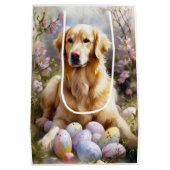 Golden Retriever met paaseieren Medium Cadeauzakje (Achterkant)