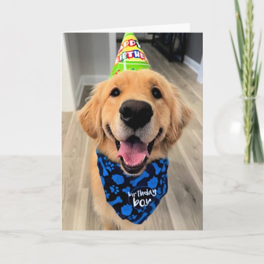 Golden Retriever met Pet en Bandana Kaart (Voorkant)