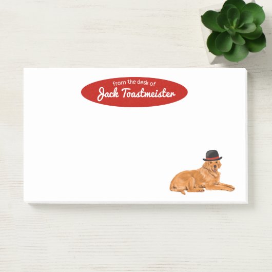 Golden Retriever met Pet schilderij Post-it® Notes (Kantoor)