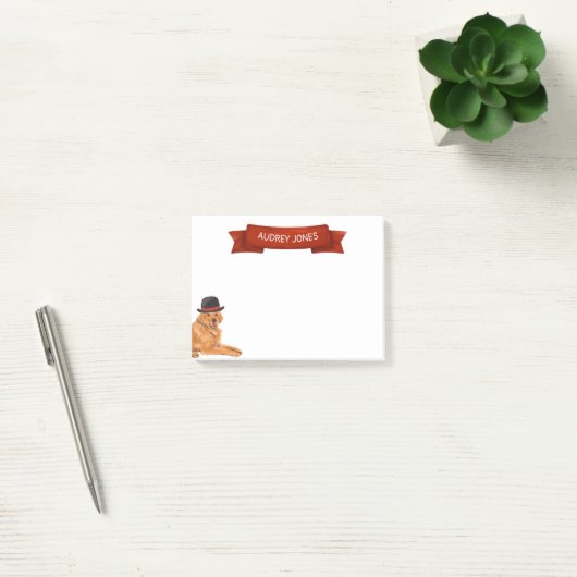 Golden Retriever met Pet schilderij Post-it® Notes (Kantoor)